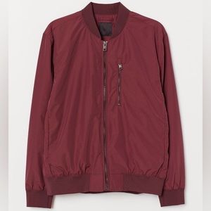 H&M Men’s Bomber Jacket Size XL - Burgundy